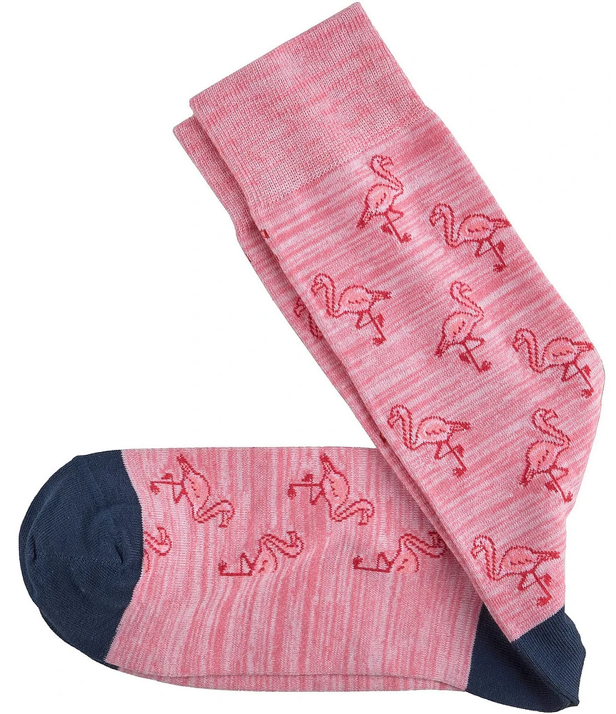 Johnston & Murphy Men's Space-Dyed Flamingo Print Socks