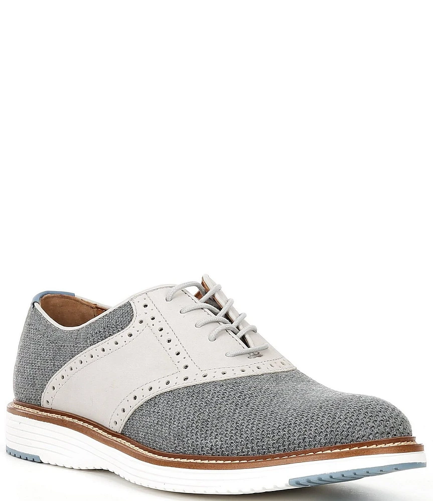 Johnston & Murphy Men's Upton Knit Brogue Detail Saddle Oxfords