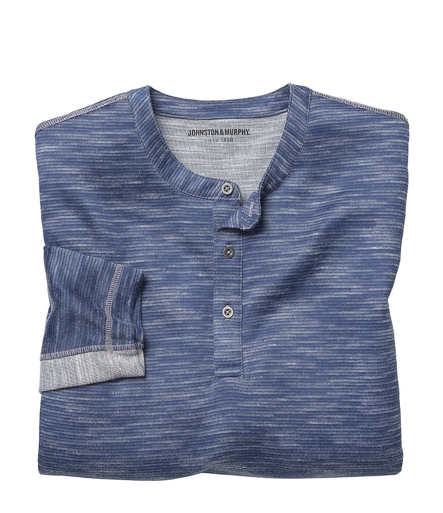 Johnston & Murphy Striated Henley T-Shirt