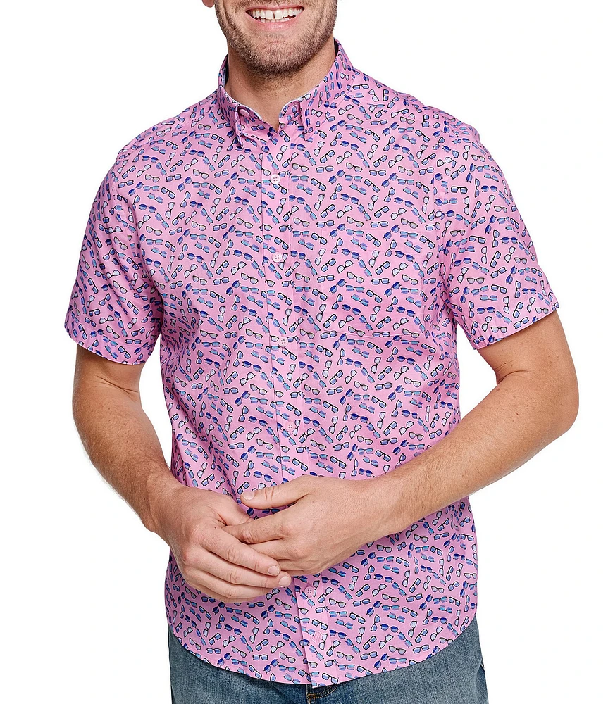 Johnston & Murphy Sunglasses Print Short Sleeve Woven Shirt