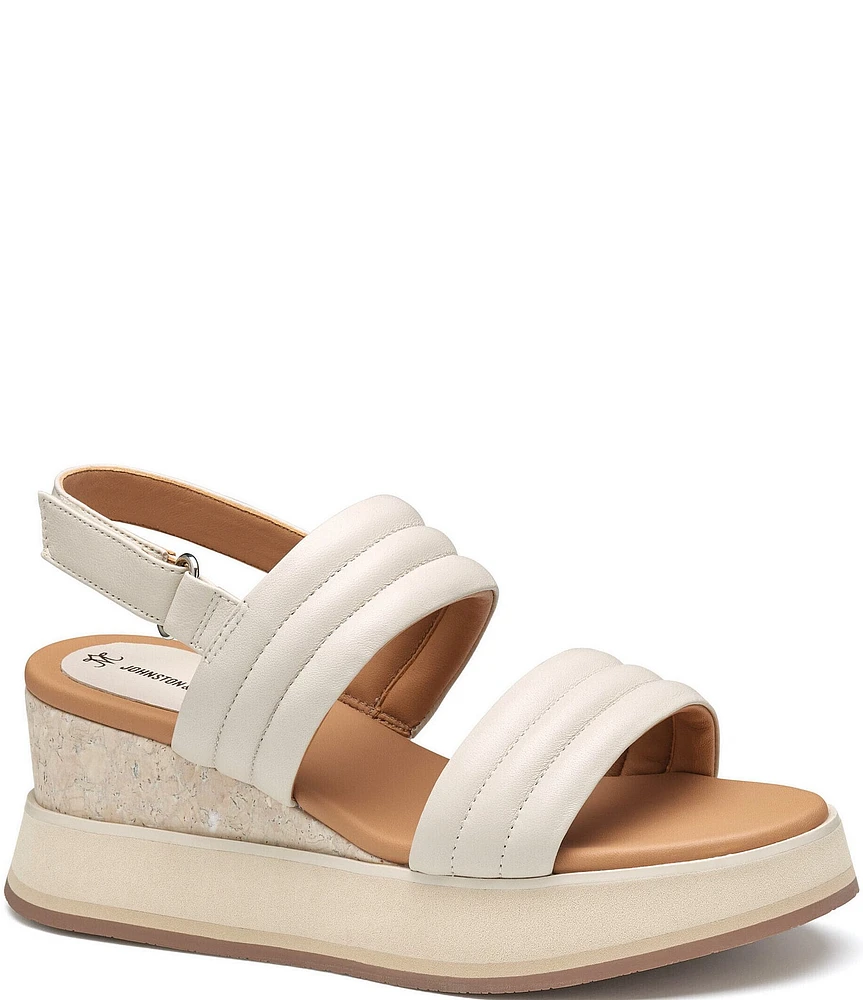 Johnston & Murphy Women's Colleen Double-Band Platform Wedge Slingback Sandals