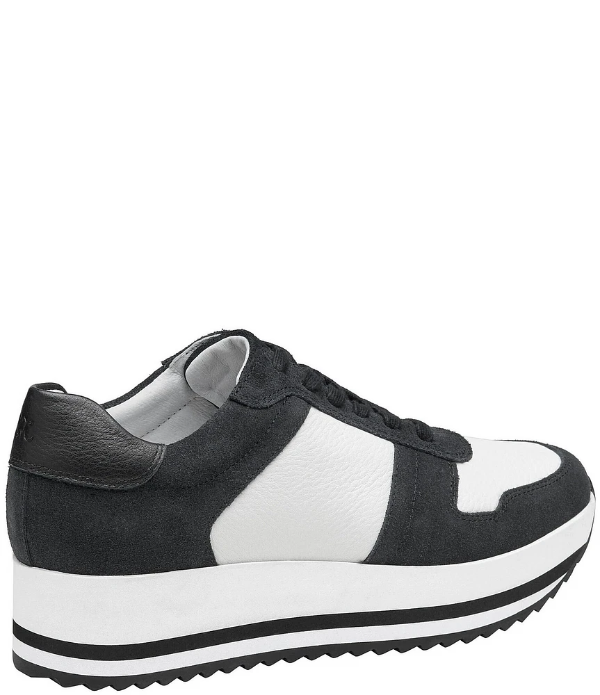 Johnston & Murphy Women's Gracie Leather Platform Sneakers