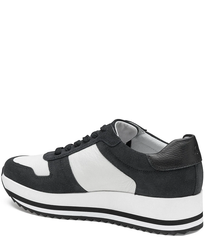 Johnston & Murphy Women's Gracie Leather Platform Sneakers