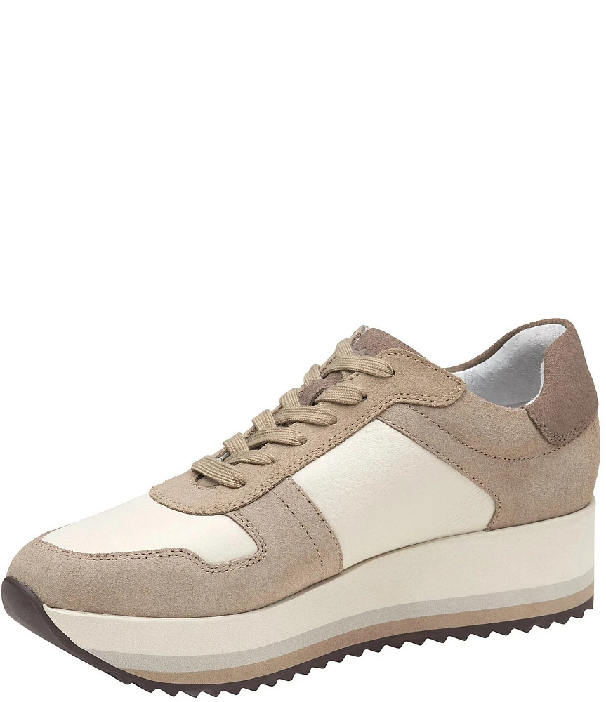 Johnston & Murphy Women's Gracie Leather Platform Sneakers