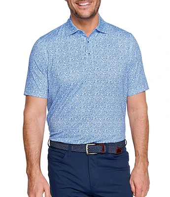 Johnston & Murphy XC4 Cool Degree Boat Print Short Sleeve Polo Shirt