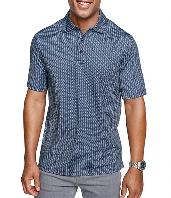 Johnston & Murphy XC4 Cool Degree Micro Shark Print Short Sleeve Polo Shirt