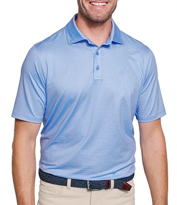 Johnston & Murphy XC4 Performance Stretch Cool Degree Mini Gingham Short Sleeve Polo Shirt