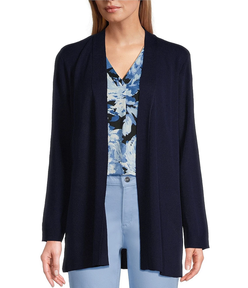 Jones New York Open Front Side Slit Icon Cardigan