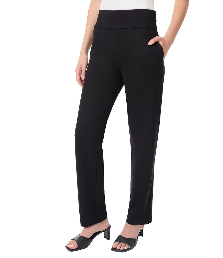 Jones New York Serenity Knit Pull-On Wide Waistband Straight Leg Pants
