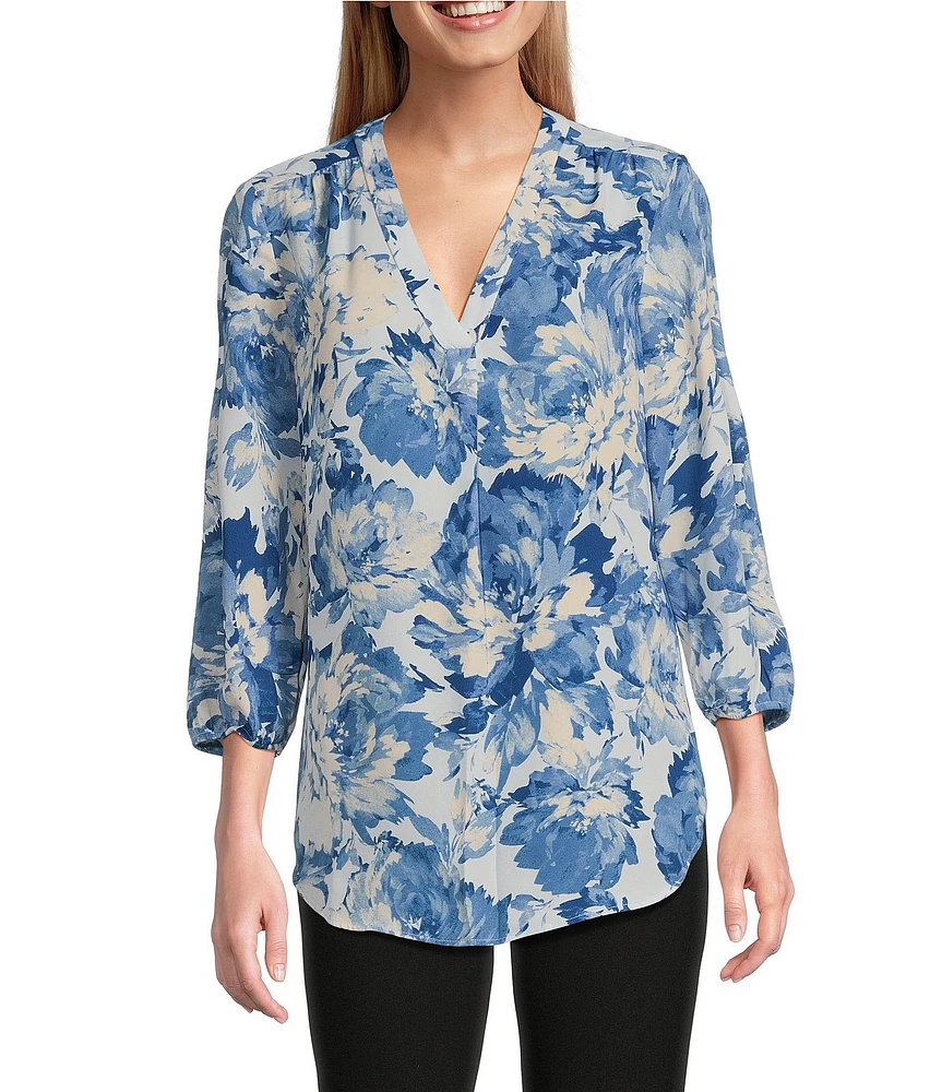 Jones New York V-Neck 3/4 Sleeve Tunic