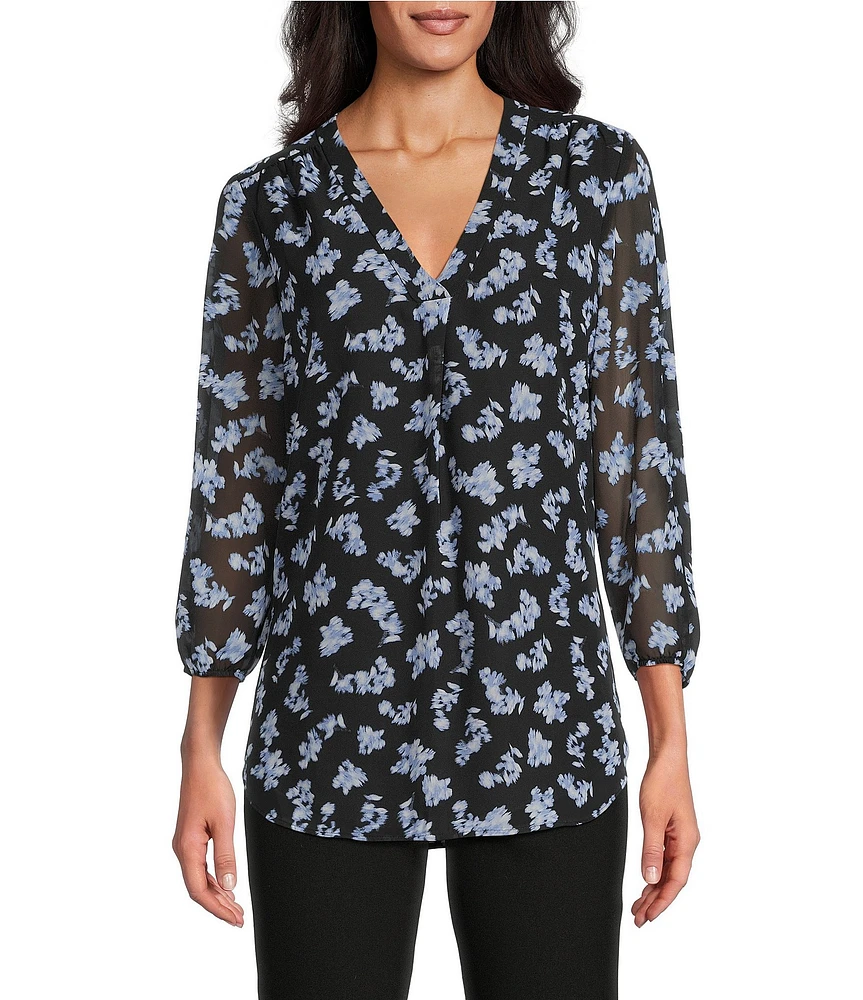 Jones New York V-Neck Long Sleeve Tunic