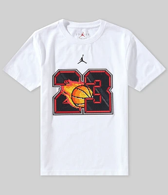 Jordan Big Boys Short-Sleeve Customized Air 23 Flame T-Shirt