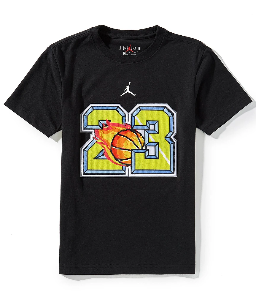 Jordan Big Boys Short-Sleeve Customized Air 23 Flame T-Shirt