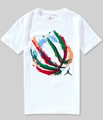 Jordan Big Boys Short Sleeve Fire Basketball Graphic T-Shirt