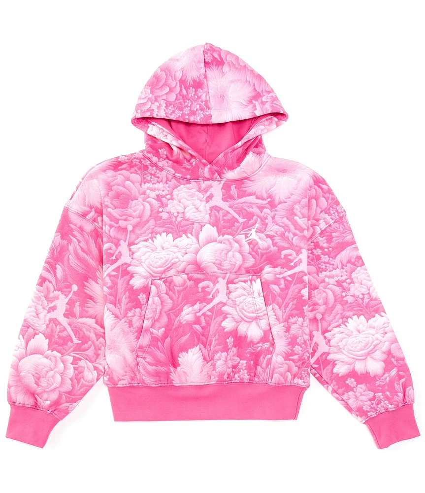 Jordan Big Girls Long-Sleeve Brooklyn Essentials Floral-Printed Fleece Hoodie