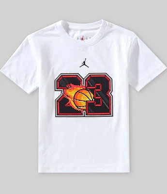 Jordan Little Boys Short Sleeve Customized Air 23 Flame T-Shirt