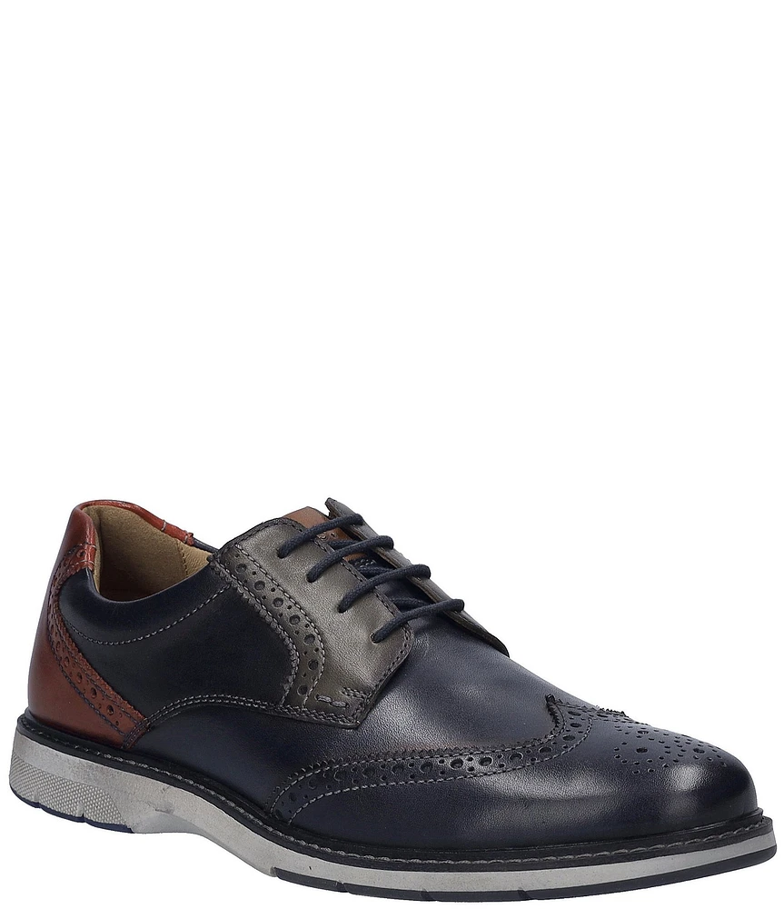 Josef Seibel Men's Stuart 07 Leather Wingtip Brogue Detail Oxfords