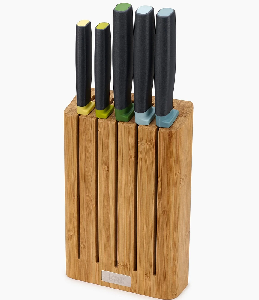 Joseph Joseph Elevate™ Knife 5-Piece Set with Slimline Bamboo Block