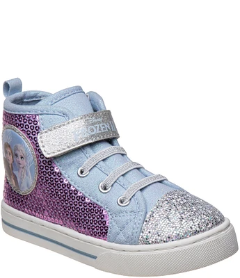 Josmo Girls' Disney Frozen Canvas Sequins Hi-Top Sneakers (Toddler)