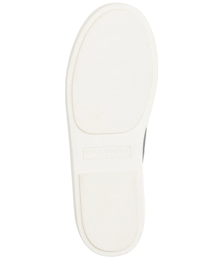 KARL LAGERFELD PARIS Cate Leather Pin Ornamented Sneakers