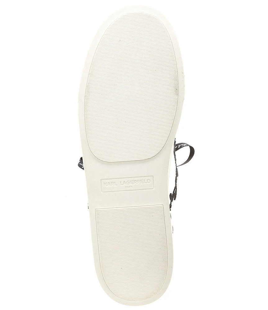 KARL LAGERFELD PARIS Cate Leather Pin Ornamented Sneakers