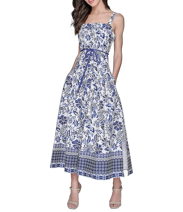 knee length dresses for ladies Berryglow Floral Smocked Midi Dress PINK-RED-MULTI / S by Sugarlips