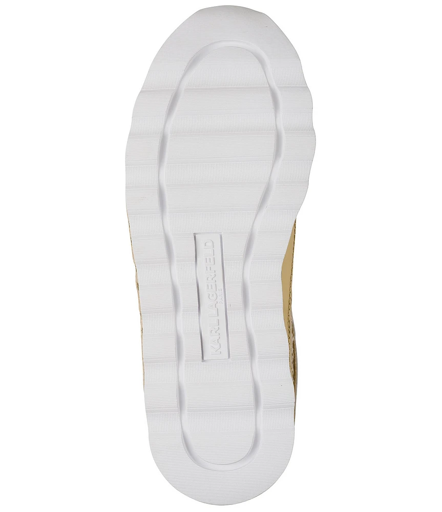 KARL LAGERFELD PARIS Miara Raffia and Leather Platform Espadrille Sneakers