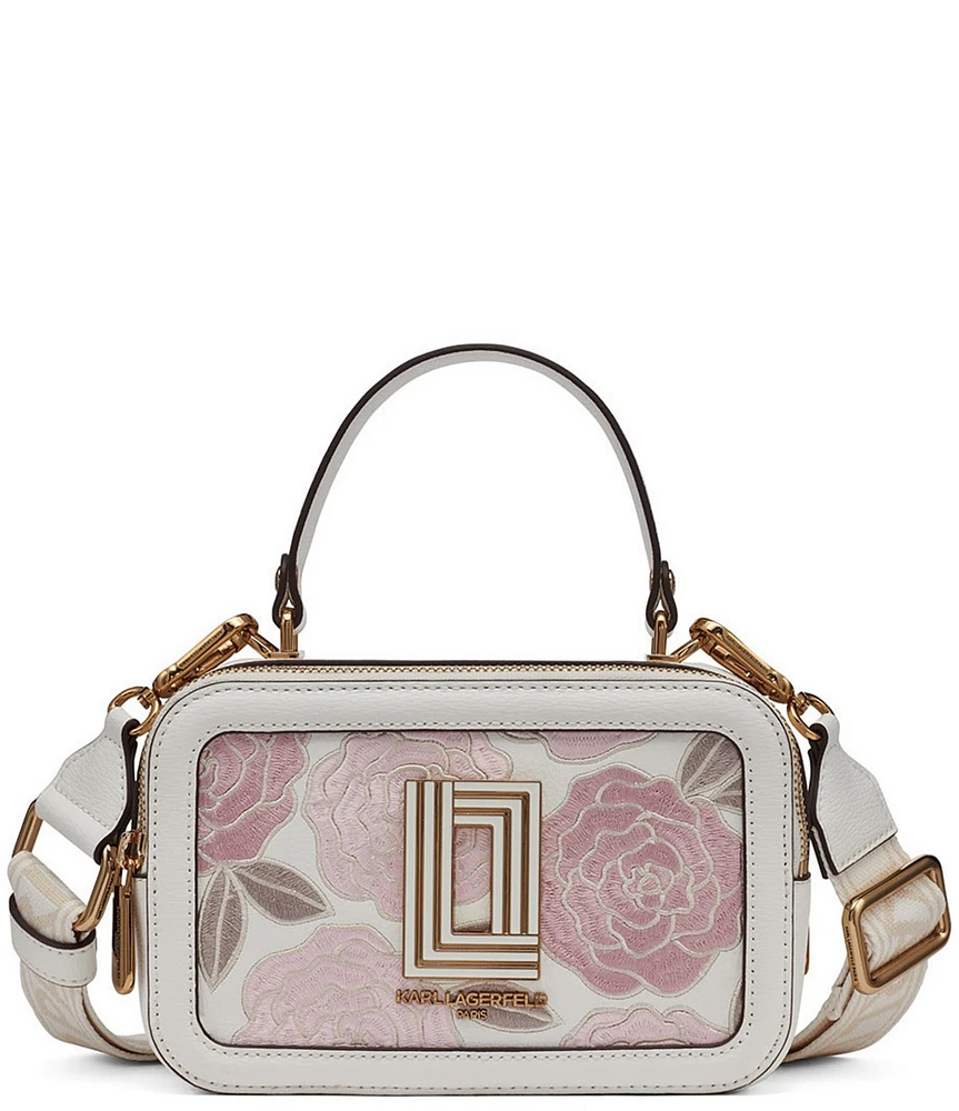 KARL LAGERFELD PARIS Simone Floral Camera Top Handle Crossbody Bag