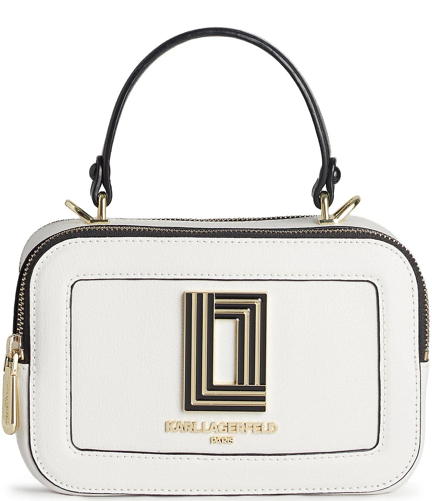 KARL LAGERFELD PARIS Simone Leather Top Handle Satchel Bag