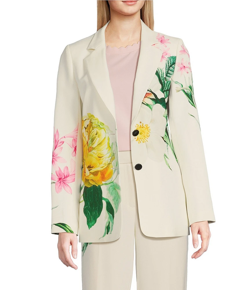 KARL LAGERFELD PARIS Coordinating Notch Lapel Collar Long Sleeves Button Front Blazer