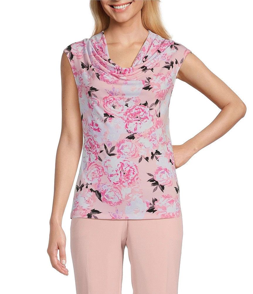 Kasper Knit Cowl Neck Sleeveless Blouse