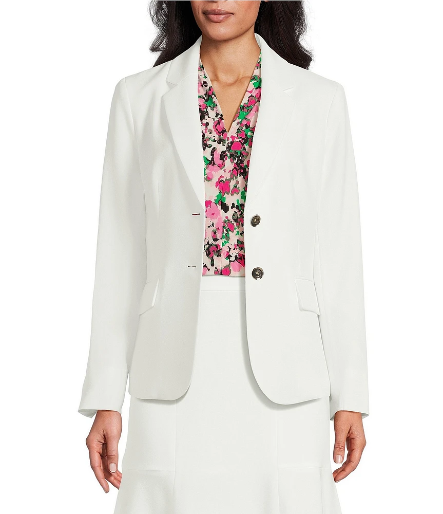 Kasper Stretch Crepe Notch Collar 2-Button Jacket