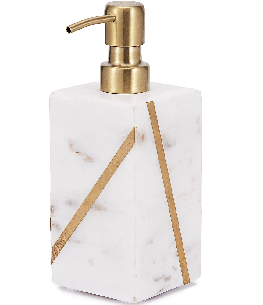 Kassatex Marble Brass Cotton Lotion Dispenser