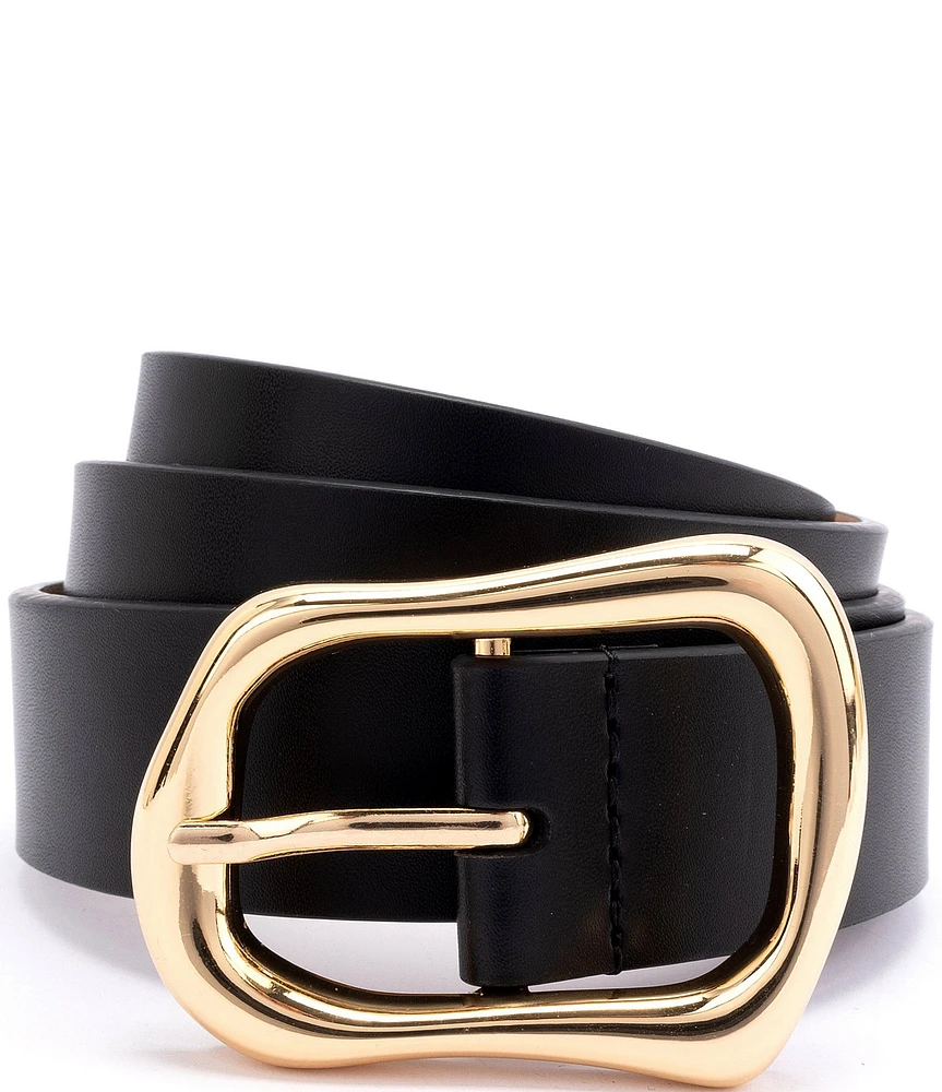 kate spade new york 1.18#double; Molten Metal Buckle Belt