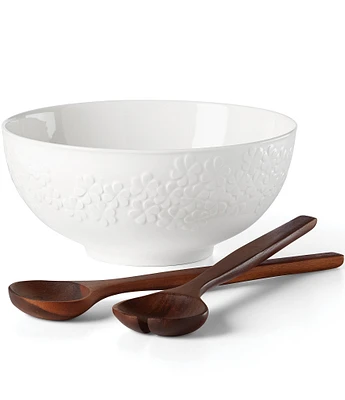 kate spade new york Blossom Lane Salad Bowl with Wooden Servers