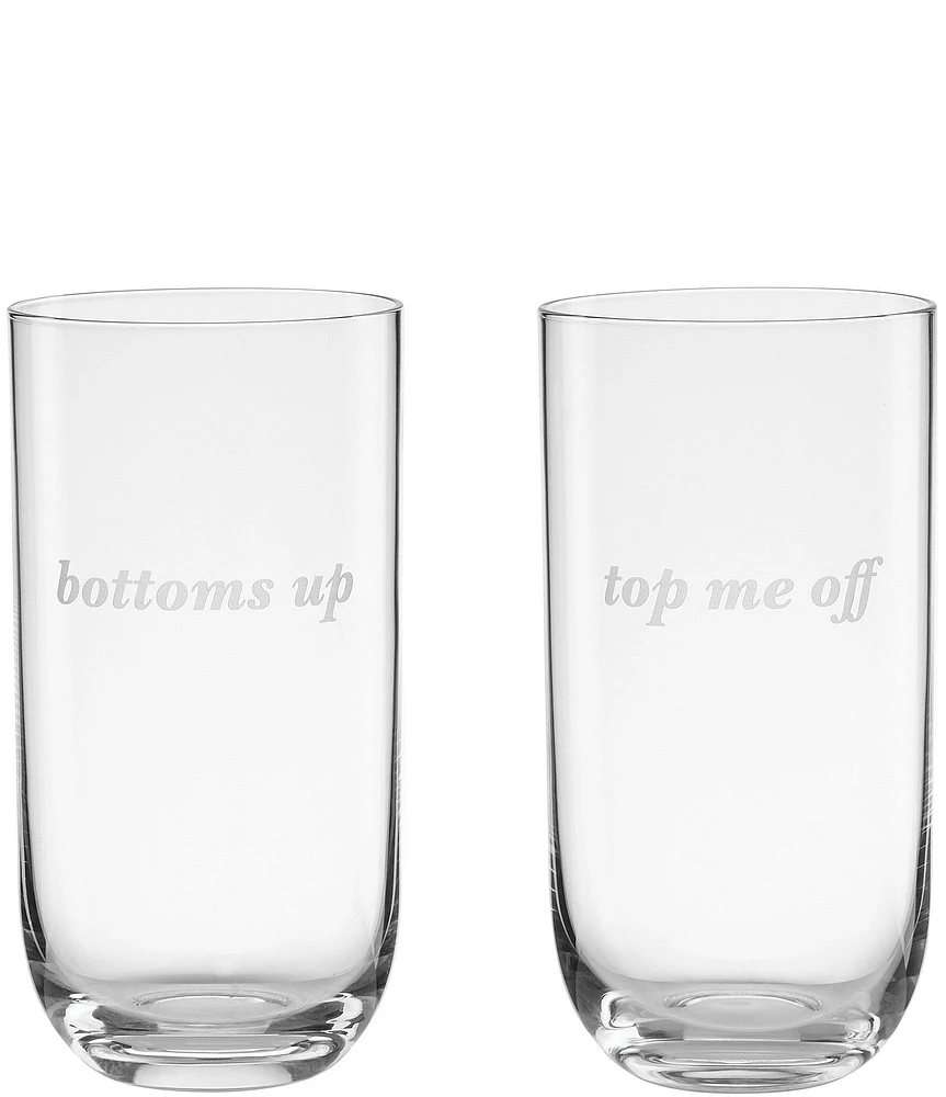 kate spade new york Bottoms Up & Top Me Off, Hiball Glasses, Set of 2