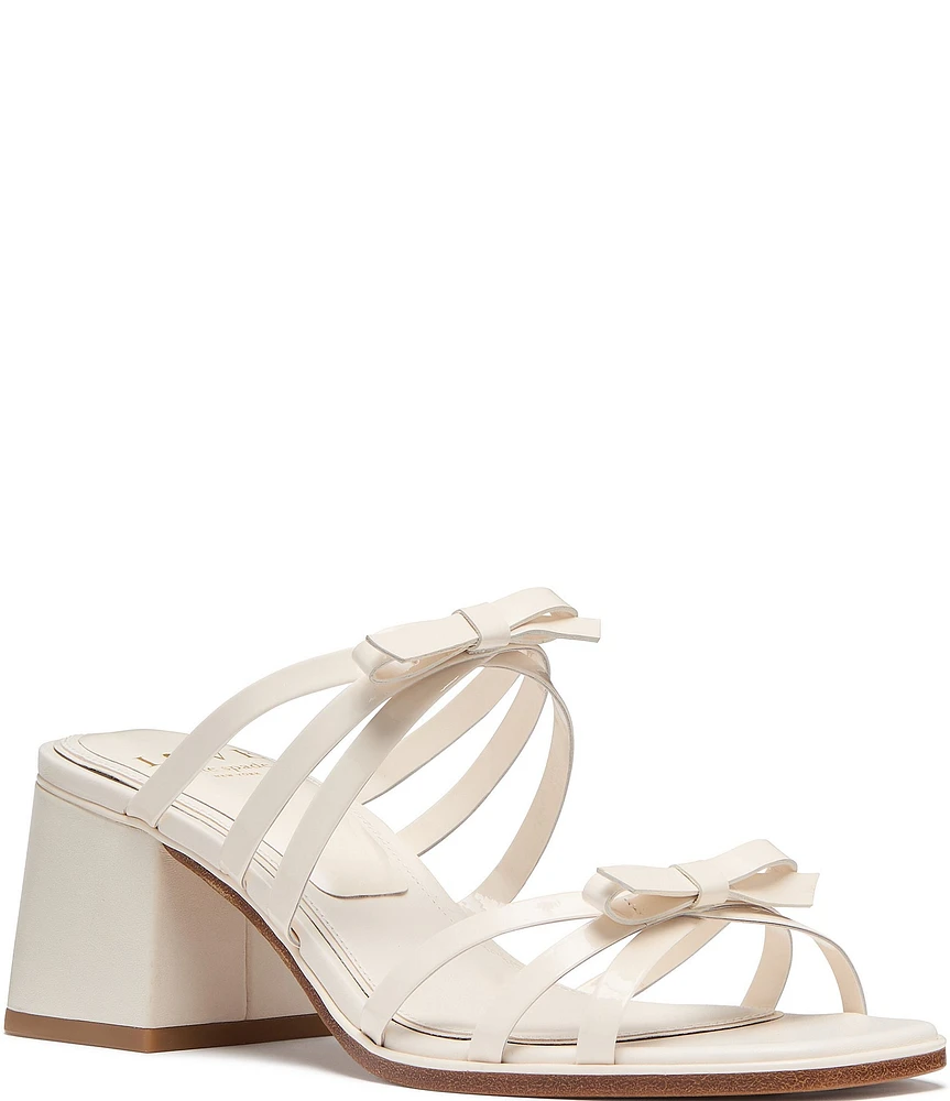kate spade new york Carolina Patent Leather Bow Slide Sandals