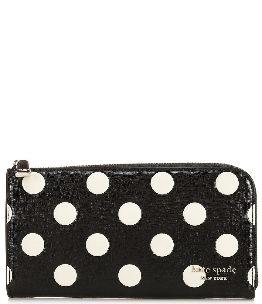 kate spade new york Devin Breezy Dot Embossed Leather Zip Around Continental Wallet