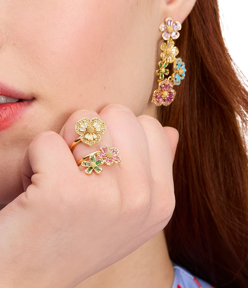 kate spade new york Fleurette Crystal Wrap Statement Ring