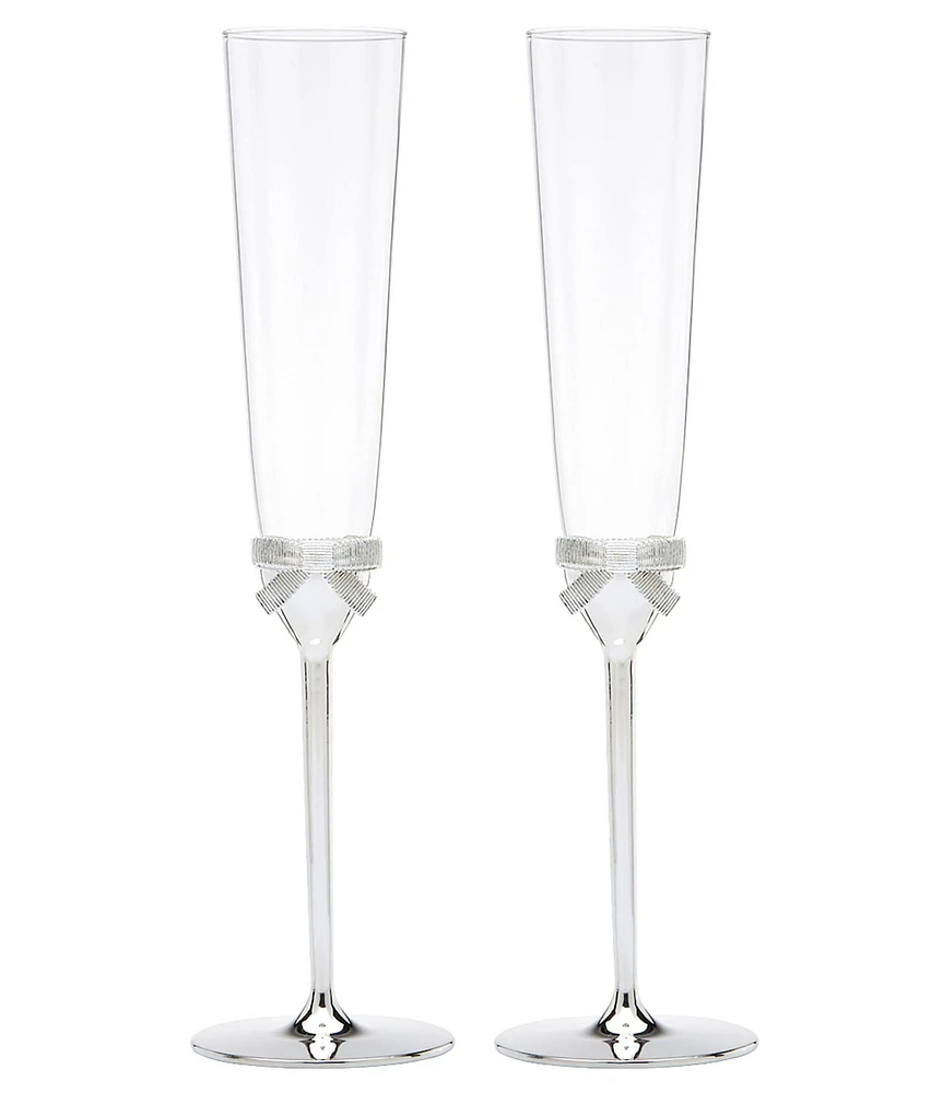 kate spade new york Grace Avenue Bow Wedding Toast Flute Pair