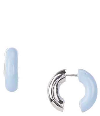 kate spade new york Interlock Puffy Huggie Hoop Earrings