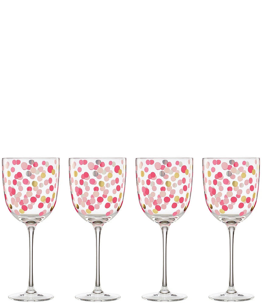 kate spade new york It's Raining Confetti Wine Glasses, Set of 4