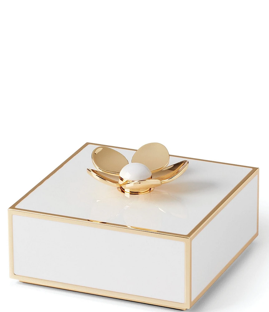 kate spade new york Make It Pop Floral White & Gold Covered Keepsake Box