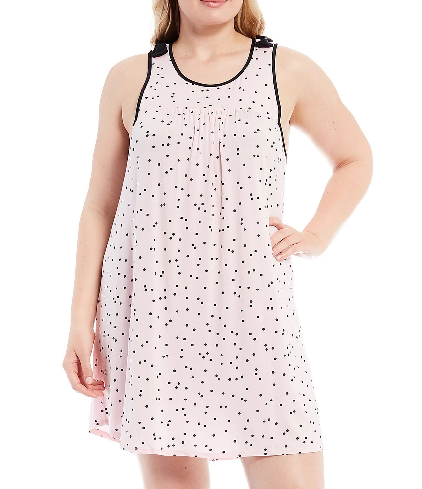 kate spade new york Plus Size Dot Jersey Knit Sleeveless Chemise