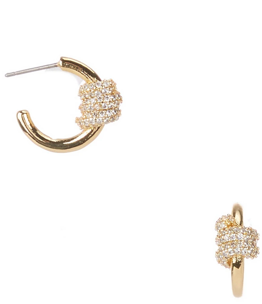 kate spade new york Ropes & Knots Pave Knot Hoop Earrings