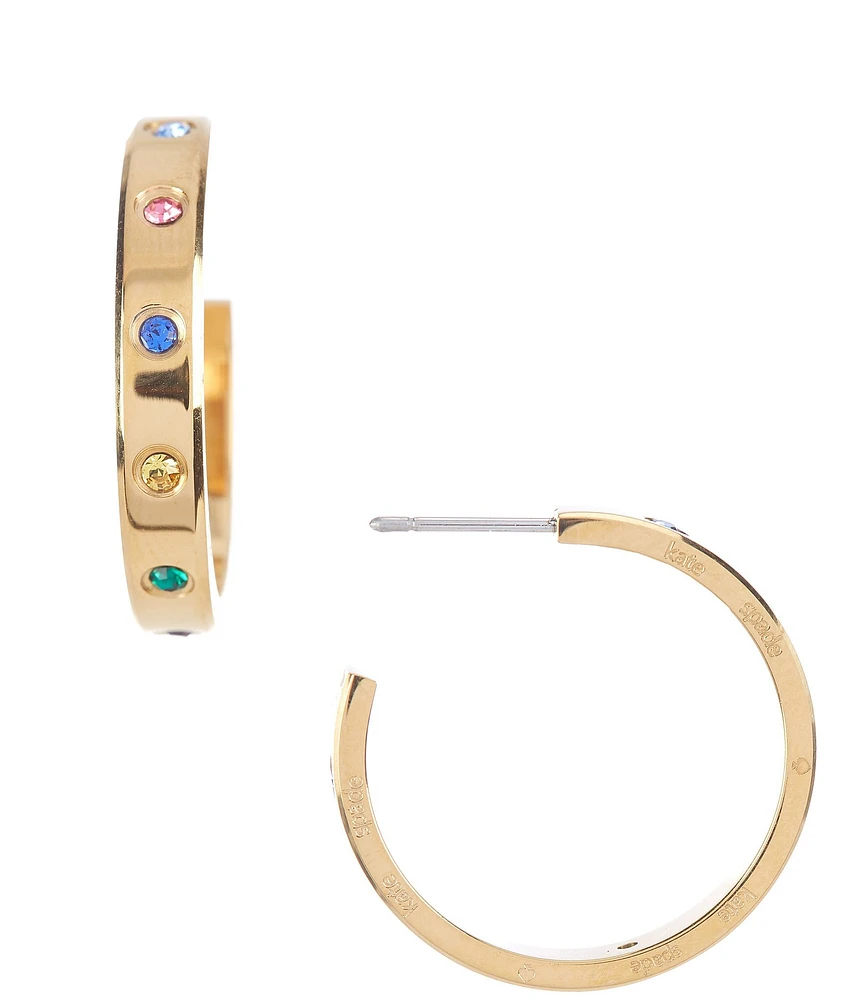 kate spade new york Crystal Set In Stone Hoop Earrings