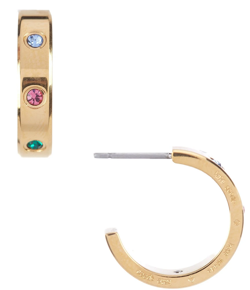 kate spade new york Crystal Set In Stone Huggie Hoop Earrings