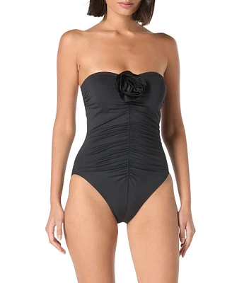 kate spade new york Solid Sweetheart Rosette One Piece Swimsuit