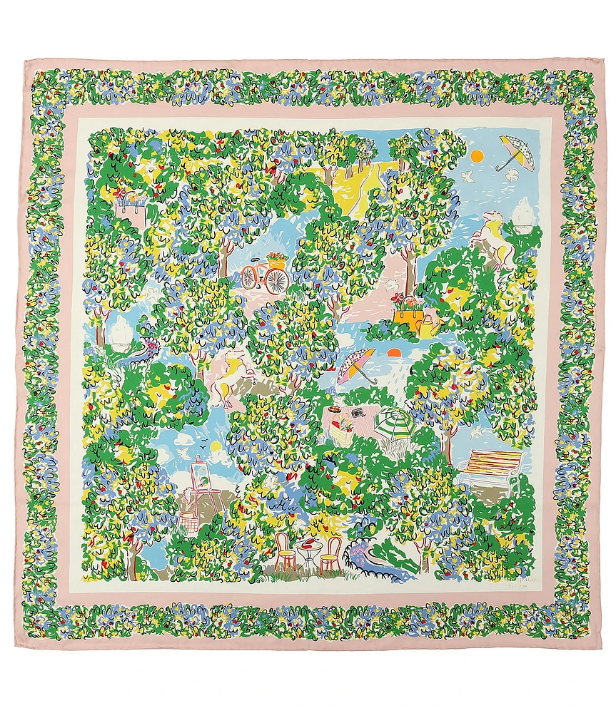 kate spade new york Springtime Gardens Silk Square Scarf