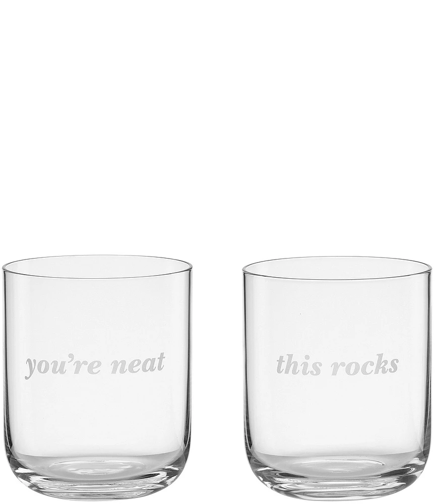 kate spade new york This Rocks & You're Neat, Double Old-Fashioned Glasses, Set of 2